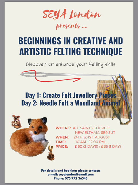 Beginnings in Creative and Artistic Felting Technique at All Saints Church