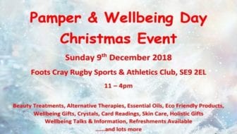 Pamper and wellbeing day Christmas event at Foots Cray Rugby Club